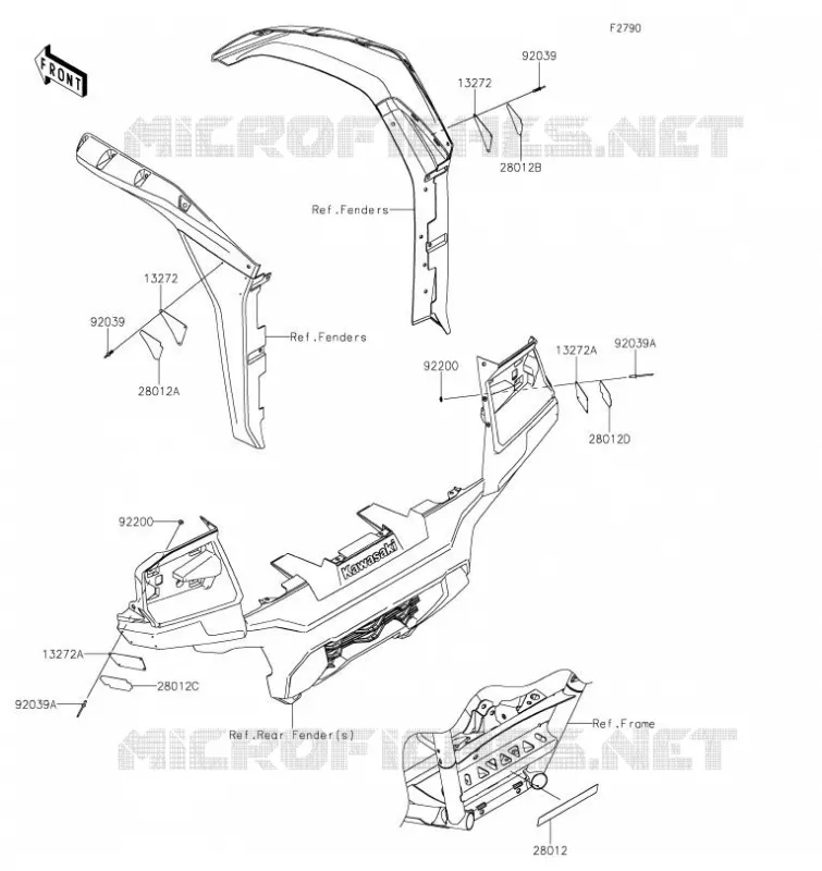 CATADIOPTRES(CN) Kawasaki SSV 1000 2023 TERYX KRX4 1000  KRT1000CPFNN