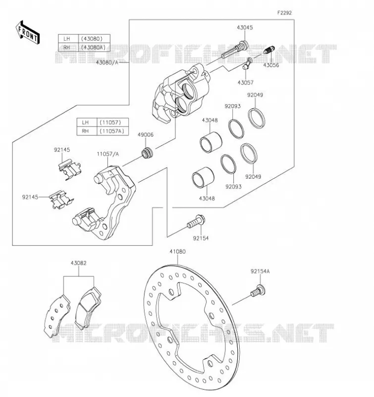 FREIN AVANT Kawasaki SSV 1000 2023 TERYX KRX4 1000  KRT1000CPFNN