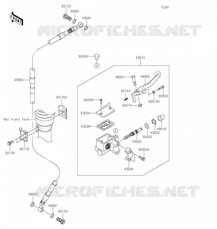 MAITRE CYLINDRE AV Kawasaki TOUT-TERRAIN 140 2023 KLX140R  KLX140APFNN