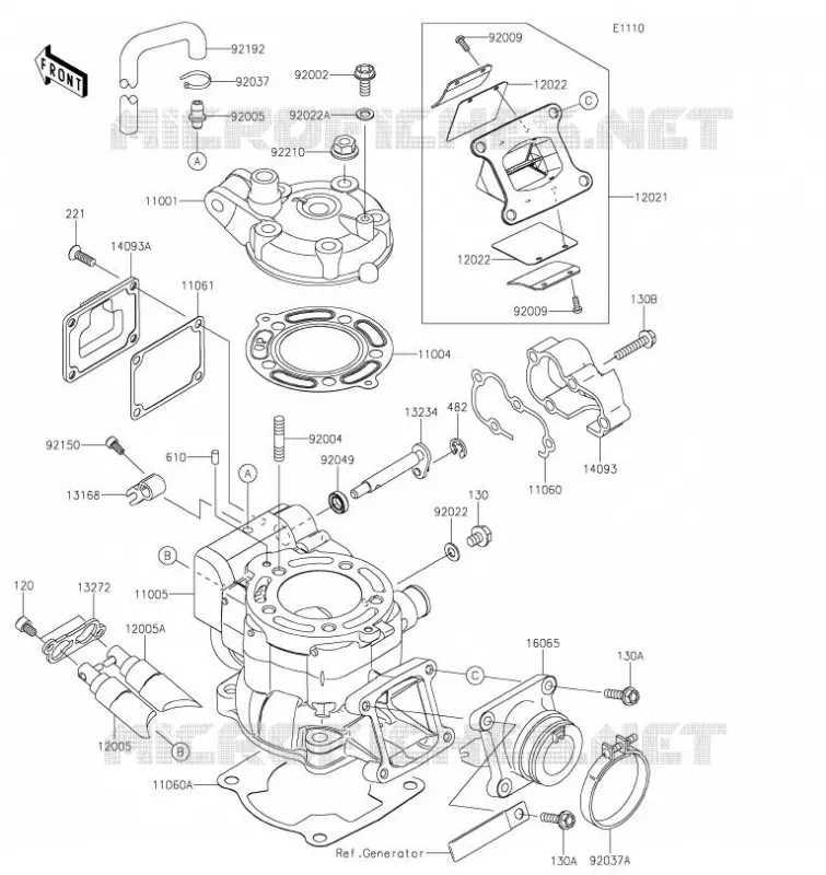 CULASSE/CYLINDRE Kawasaki TOUT-TERRAIN 112 2023 KX112  KX112APFNN