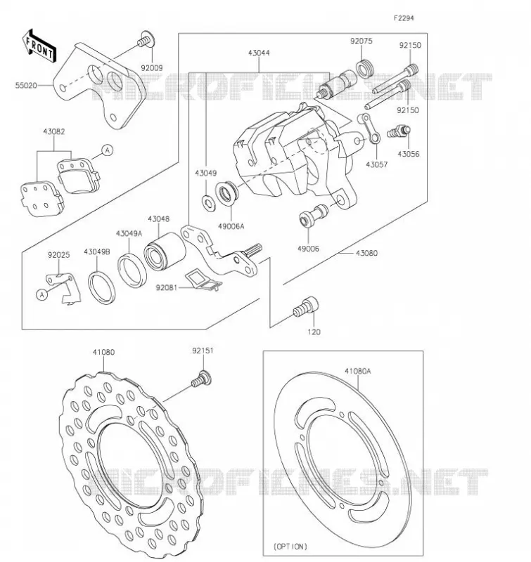 FREIN ARRIERE Kawasaki TOUT-TERRAIN 112 2023 KX112  KX112APFNN