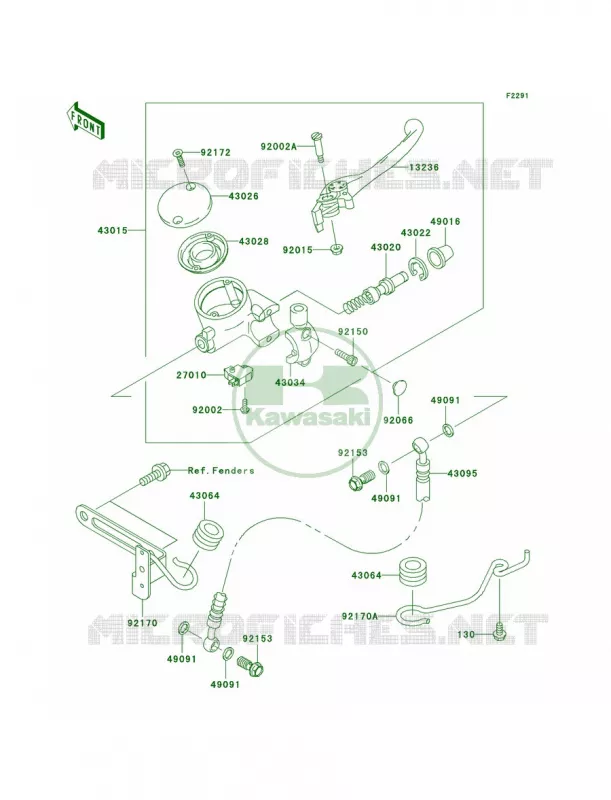 Front Master Cylinder Kawasaki MOTOS 1500 2007 Vulcan 1500 Classic  VN1500N7FA