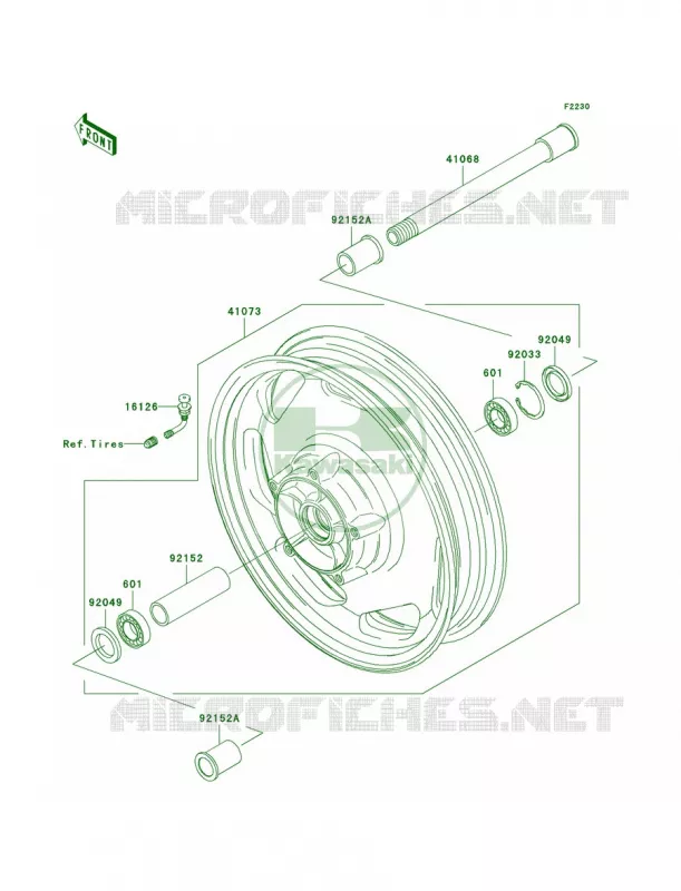 Front Wheel Kawasaki MOTOS 1600 2007 Vulcan 1600 Classic  VN1600A7F
