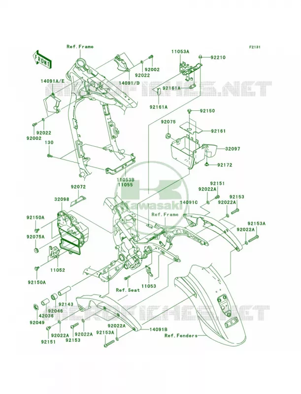 Frame Fittings Kawasaki MOTOS 1600 2007 Vulcan 1600 Classic  VN1600A7FA