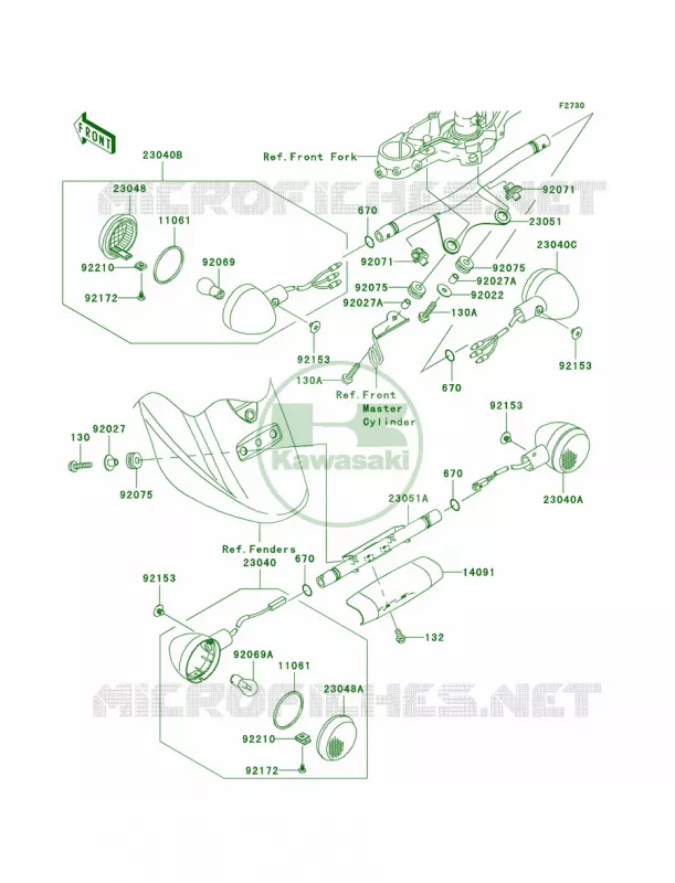 Turn Signals Kawasaki MOTOS 1600 2007 Vulcan 1600 Classic  VN1600A7FA