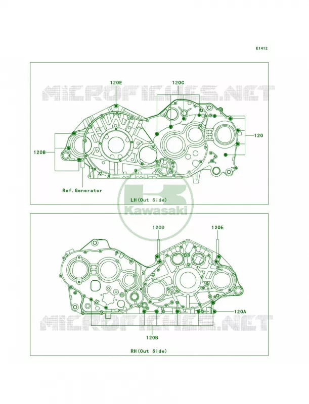 Crankcase Bolt Pattern Kawasaki MOTOS 2000 2007 Vulcan 2000  VN2000A7F