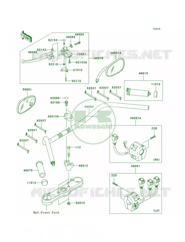 Handlebar Kawasaki MOTOS 2000 2007 Vulcan 2000 Classic  VN2000E7F