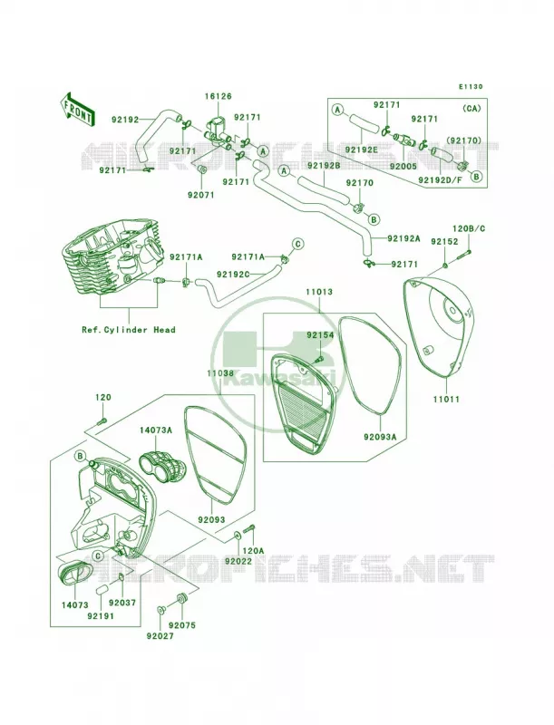 Air Cleaner Kawasaki MOTOS 900 2007 Vulcan 900 Classic  VN900B7F