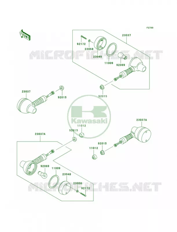Turn Signals Kawasaki MOTOS 250 2006 KLX250S  KLX250H6F