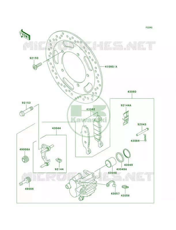 Front Brake Kawasaki MOTOS 900 2007 Vulcan 900 Custom  VN900C7F