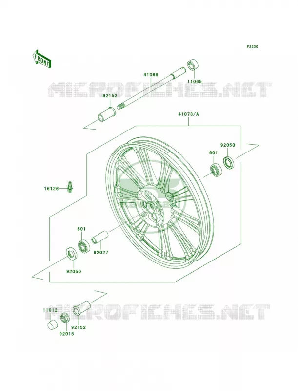 Front Hub Kawasaki MOTOS 900 2007 Vulcan 900 Custom  VN900C7F