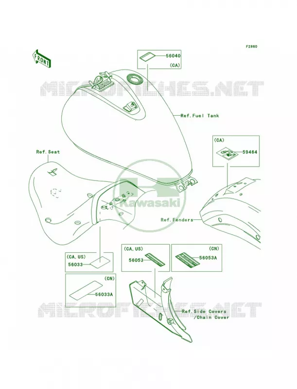Labels Kawasaki MOTOS 900 2007 Vulcan 900 Custom  VN900C7F