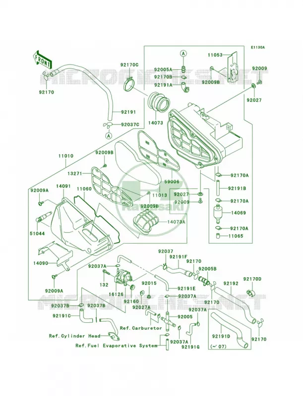 Air CleanerCA Kawasaki MOTOS 125 2006 Eliminator 125  BN125A6F
