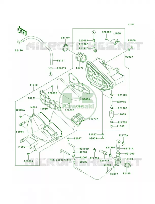 Air CleanerUS Kawasaki MOTOS 125 2006 Eliminator 125  BN125A6F