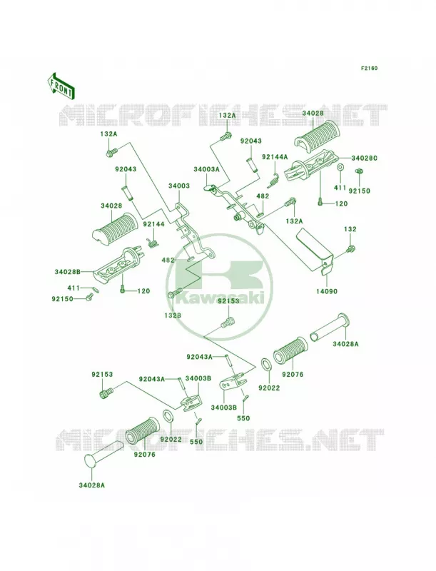 Footrests Kawasaki MOTOS 125 2006 Eliminator 125  BN125A6F