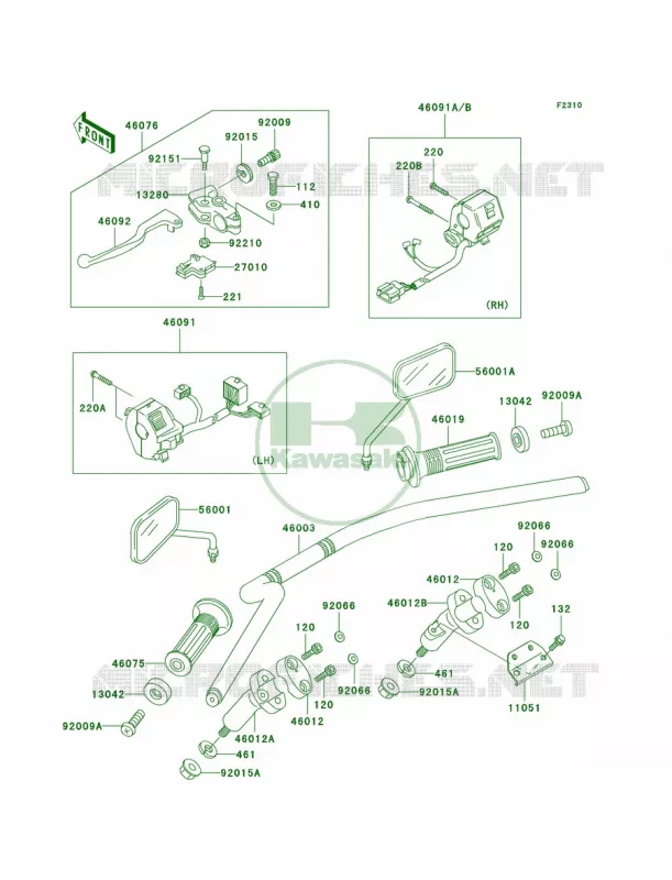 Handlebar Kawasaki MOTOS 125 2006 Eliminator 125  BN125A6F