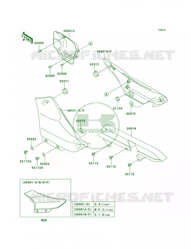 Side CoversChain Cover Kawasaki MOTOS 125 2006 Eliminator 125  BN125A6F
