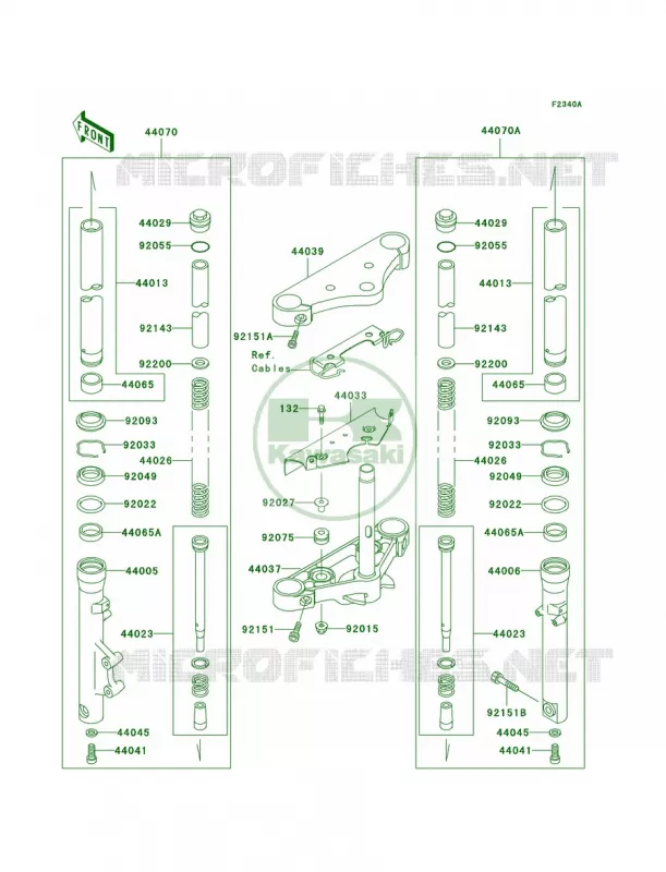 Front ForkC7F-C9F Kawasaki MOTOS 500 2006 Vulcan 500 LTD  EN500C6F