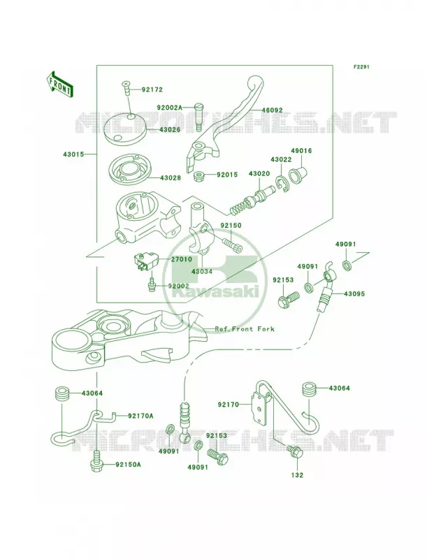 Front Master Cylinder Kawasaki MOTOS 500 2006 Vulcan 500 LTD  EN500C6F