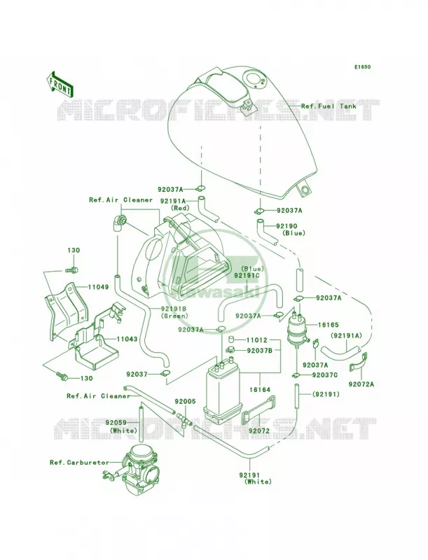 Fuel Evaporative SystemC6FC7FCA Kawasaki MOTOS 500 2006 Vulcan 500 LTD  EN500C6F