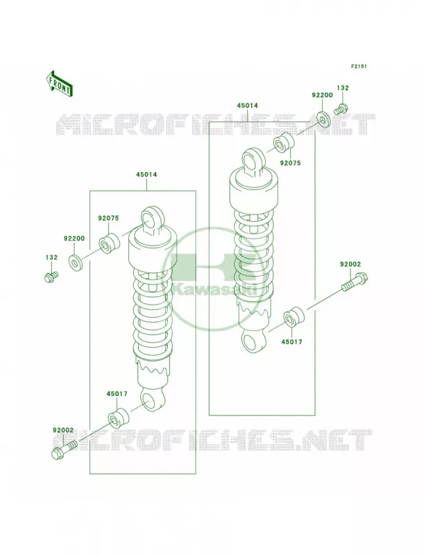 SuspensionShock Absorber Kawasaki MOTOS 500 2006 Vulcan 500 LTD  EN500C6F