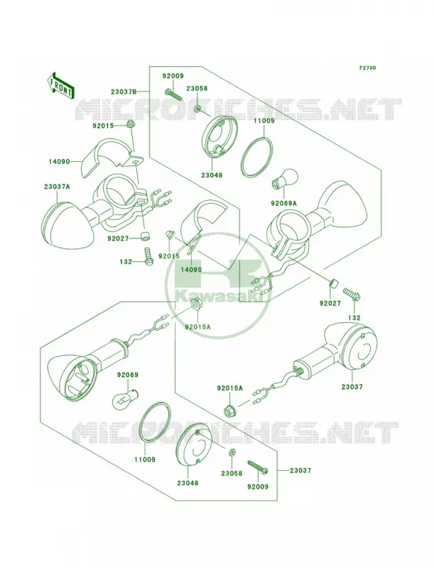 Turn Signals Kawasaki MOTOS 500 2006 Vulcan 500 LTD  EN500C6F