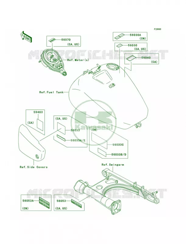 Labels Kawasaki MOTOS 1500 2006 Vulcan 1500 Classic  VN1500N6F