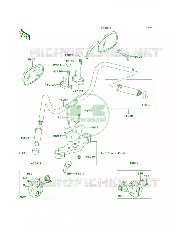 Handlebar Kawasaki MOTOS 1500 2006 Vulcan 1500 Classic  VN1500T6F