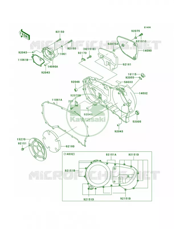 Right Engine Covers Kawasaki MOTOS 1500 2006 Vulcan 1500 Classic  VN1500T6F