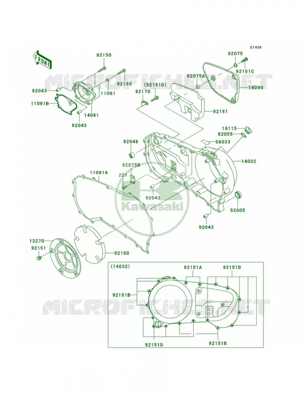 Right Engine Covers Kawasaki MOTOS 1600 2006 Vulcan 1600 Classic  VN1600A6F