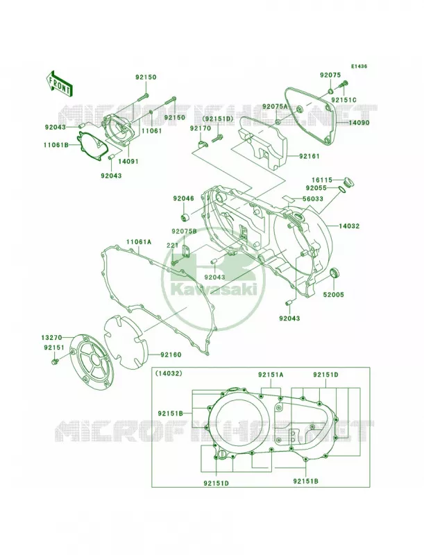 Right Engine Covers Kawasaki MOTOS 1600 2006 Vulcan 1600 Classic  VN1600E6F