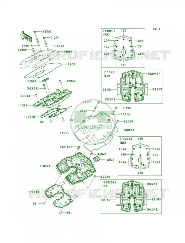 Cylinder Head Cover Kawasaki MOTOS 2000 2006 Vulcan 2000  VN2000A6F