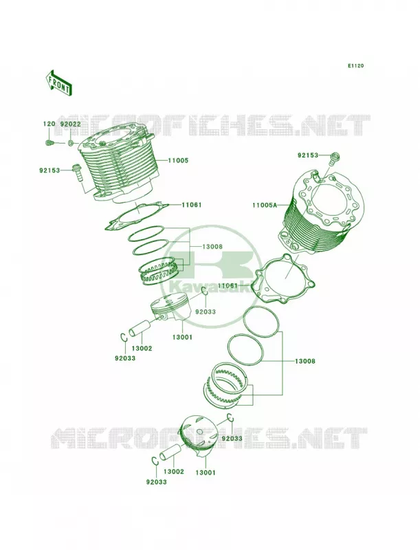 CylinderPistons Kawasaki MOTOS 2000 2006 Vulcan 2000  VN2000A6F