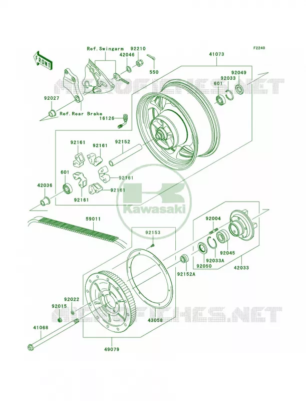 Rear Hub Kawasaki MOTOS 2000 2006 Vulcan 2000  VN2000A6F