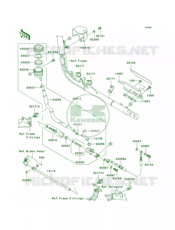 Rear Master Cylinder Kawasaki MOTOS 2000 2006 Vulcan 2000  VN2000A6F