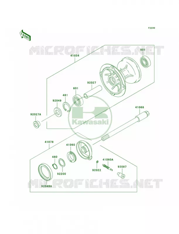Front Hub Kawasaki MOTOS 300 2006 KLX300R  KLX300A6F