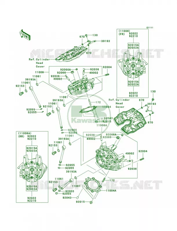 Cylinder Head Kawasaki MOTOS 2000 2006 Vulcan 2000 Limited  VN2000D6F