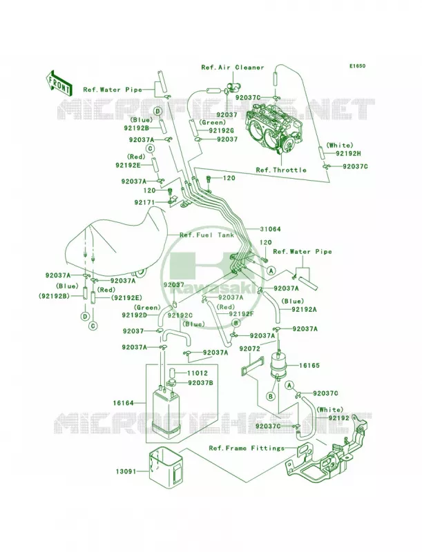 Fuel Evaporative SystemCA Kawasaki MOTOS 2000 2006 Vulcan 2000 Limited  VN2000D6F