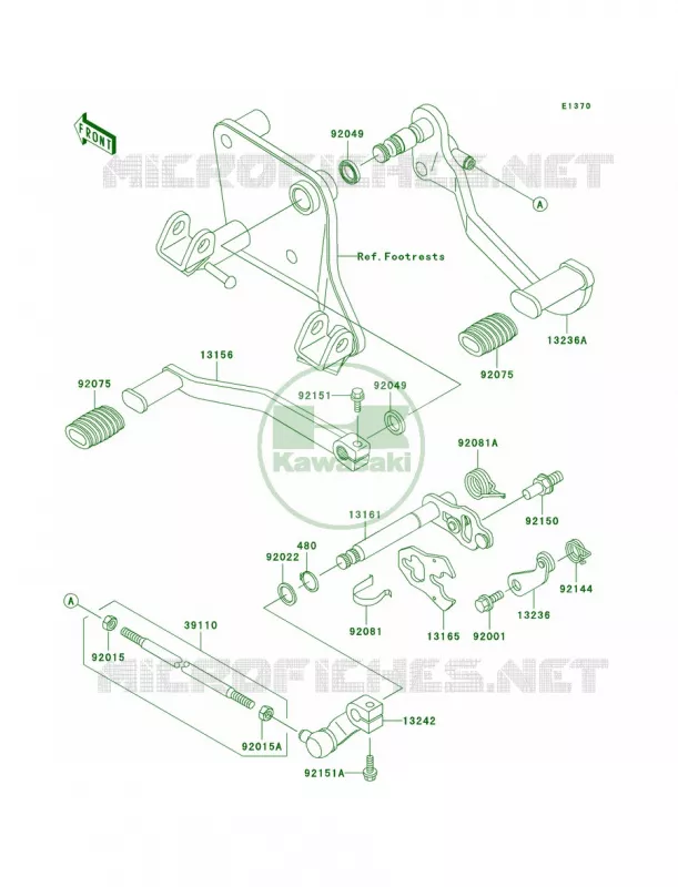Gear Change Mechanism Kawasaki MOTOS 800 2006 Vulcan 800 Drifter  VN800E6F