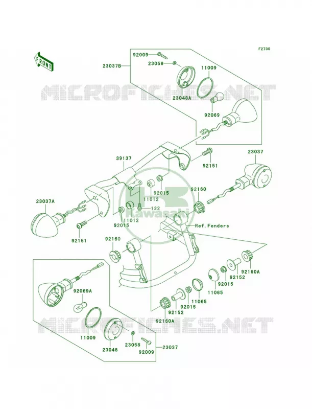Turn Signals Kawasaki MOTOS 800 2006 Vulcan 800 Drifter  VN800E6F