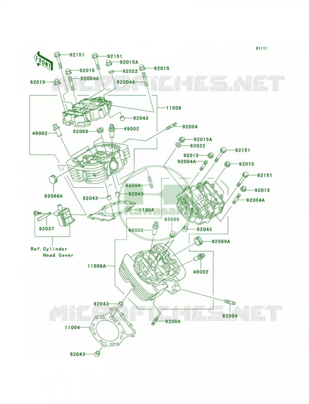 Cylinder Head Kawasaki MOTOS 1500 2005 Vulcan 1500 Drifter  VN1500-R5