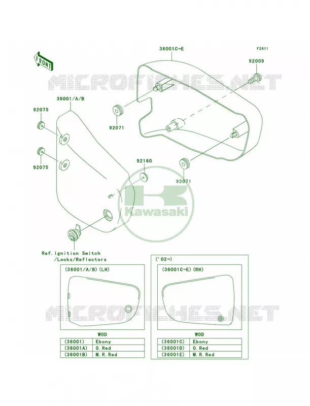 Side Covers Kawasaki MOTOS 1500 2005 Vulcan 1500 Drifter  VN1500-R5