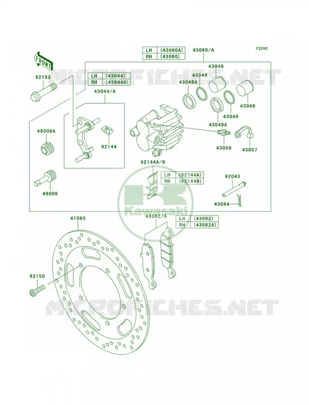 Front Brake Kawasaki MOTOS 1600 2005 Vulcan 1600 Classic  VN1600-A3