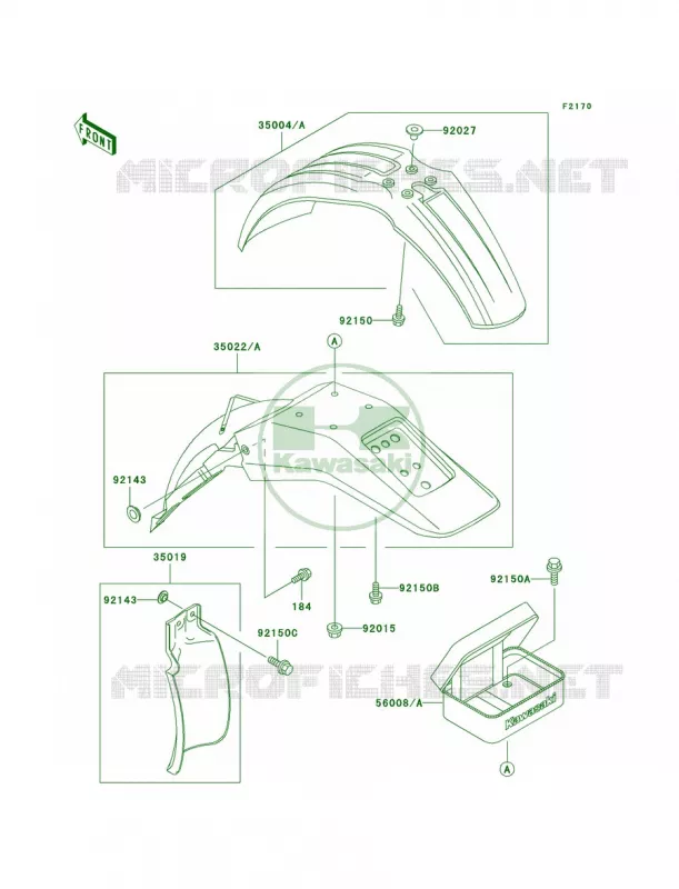 Fenders Kawasaki MOTOS 200 2005 KDX200  KDX200-H11
