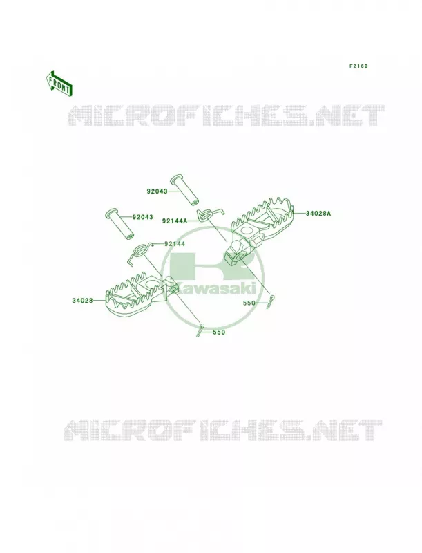 Footrests Kawasaki MOTOS 200 2005 KDX200  KDX200-H11