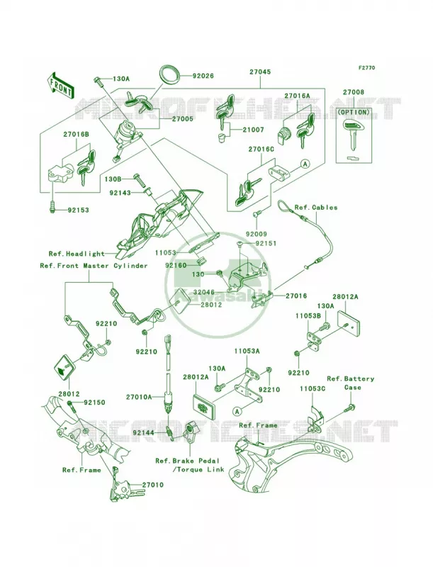 Ignition SwitchLocksReflectors Kawasaki MOTOS 2000 2005 Vulcan 2000  VN2000-A2
