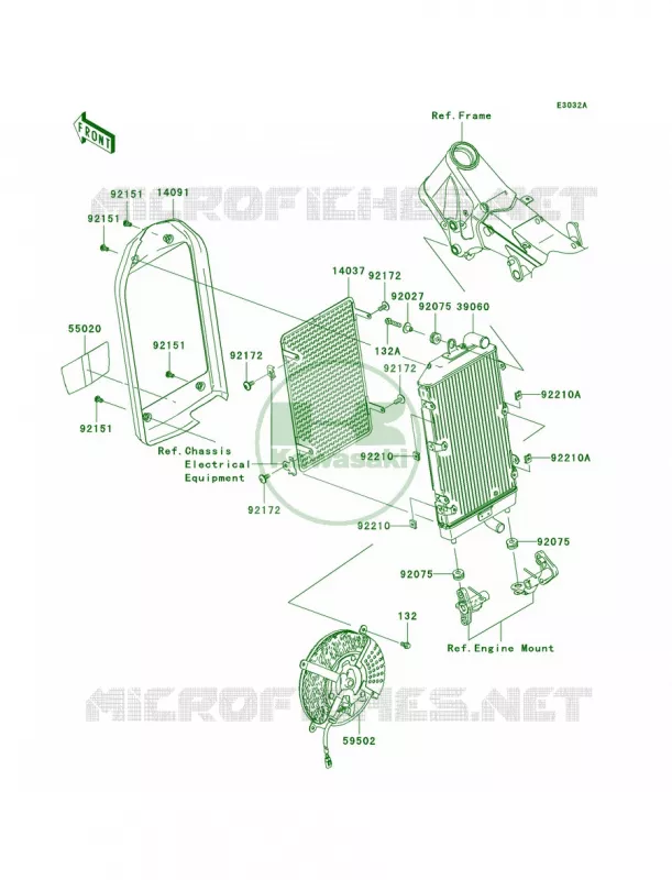 RadiatorA2 Kawasaki MOTOS 2000 2005 Vulcan 2000  VN2000-A2
