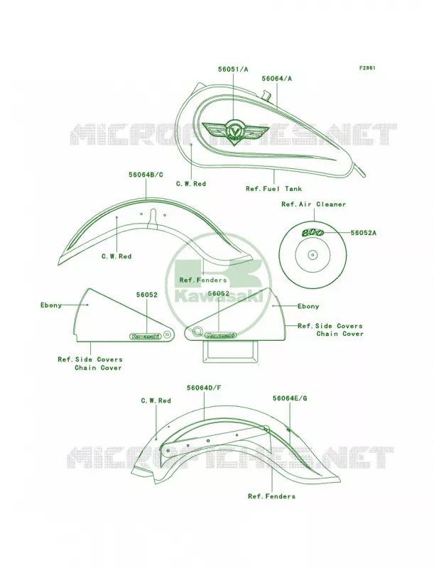 DecalsC.W.RedCN Kawasaki MOTOS 800 2005 Vulcan 800 Classic  VN800-B10