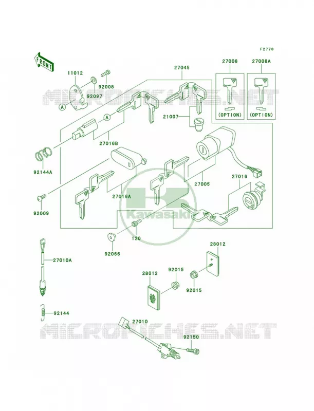 Ignition SwitchLocksReflectors Kawasaki MOTOS 800 2005 Vulcan 800 Classic  VN800-B10