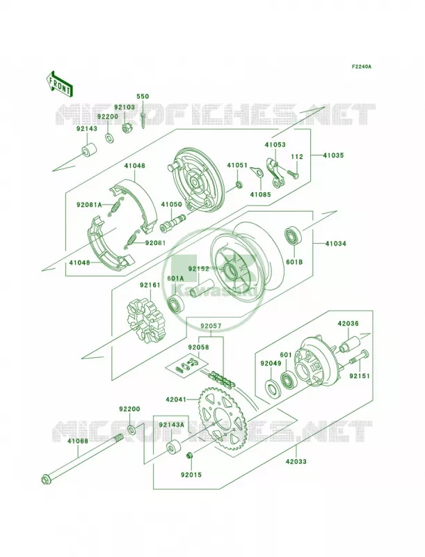 Rear WheelChainA7A8 Kawasaki MOTOS 125 2004 Eliminator 125  BN125-A7